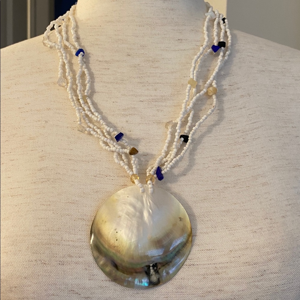 Multi-Strand Shell Pendant Necklace - Picture 3 of 6
